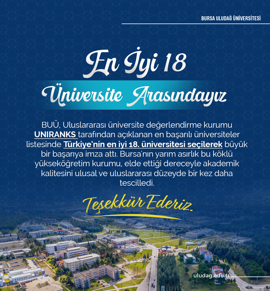BUÜ, Türkiye’nin en iyi 18 üniversitesi arasında yer aldı